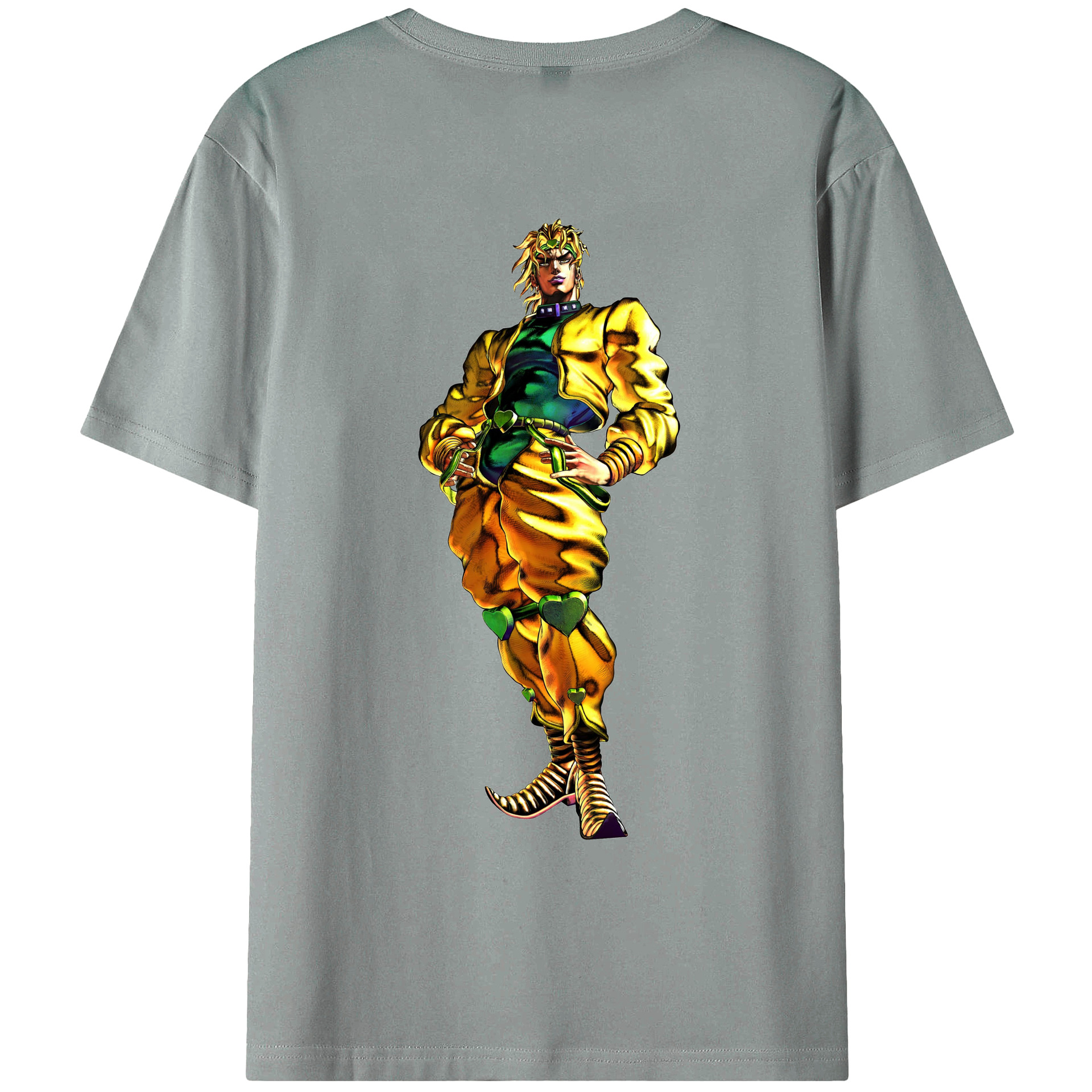 （画像用） ジョジョの奇妙な冒険 ディオ?ブランドー JoJo's Bizarre Adventure Dio Brando 綿100％ メンズ半袖Tシャツ（バックプリント） 通気性